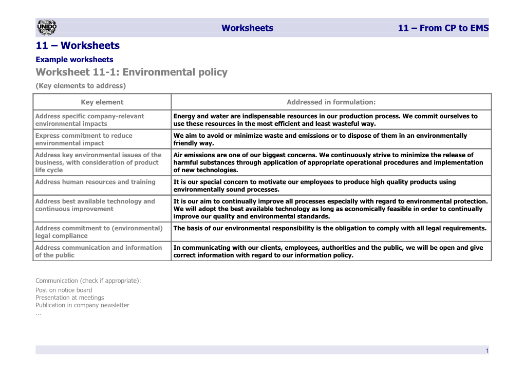 Example Worksheets