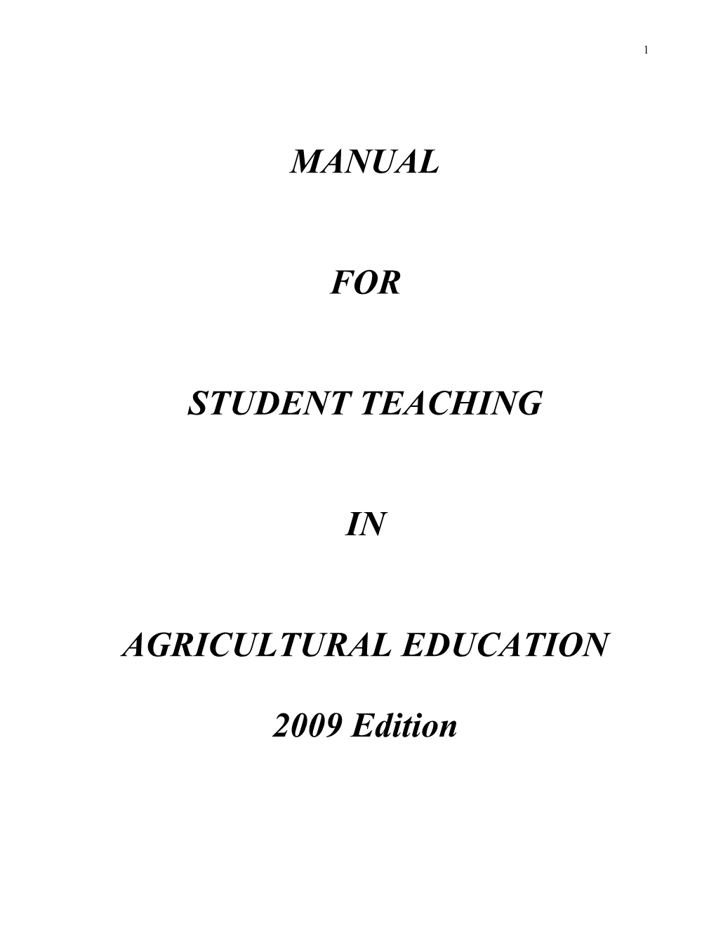 Student Teaching Manual