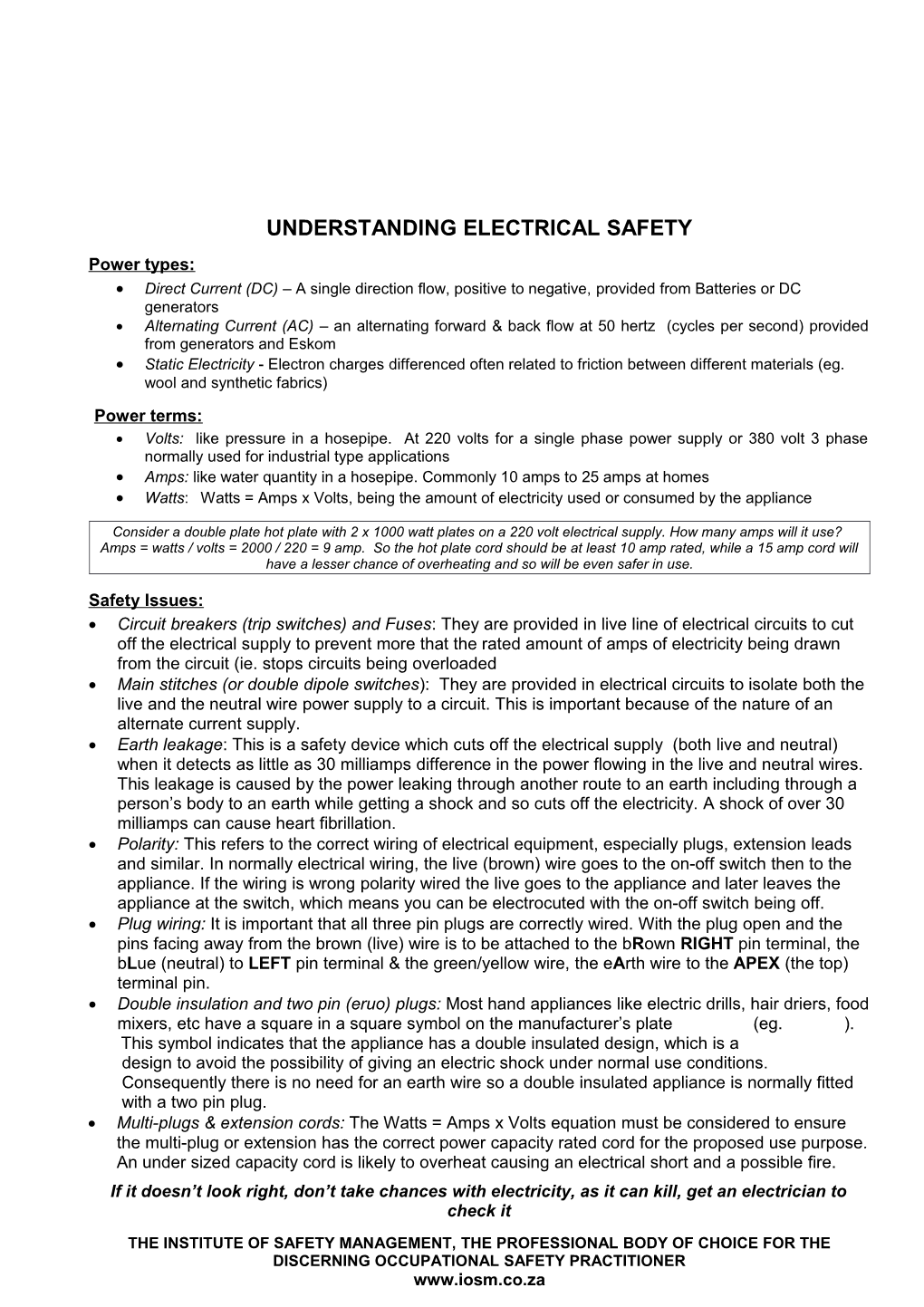 Understanding Electrical Safety