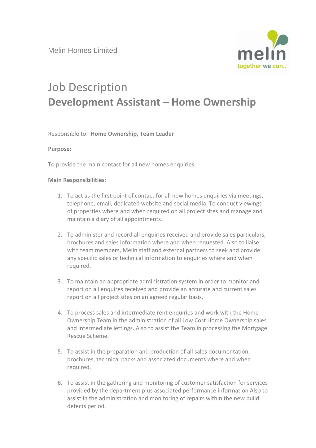 Development Assistant Home Ownership