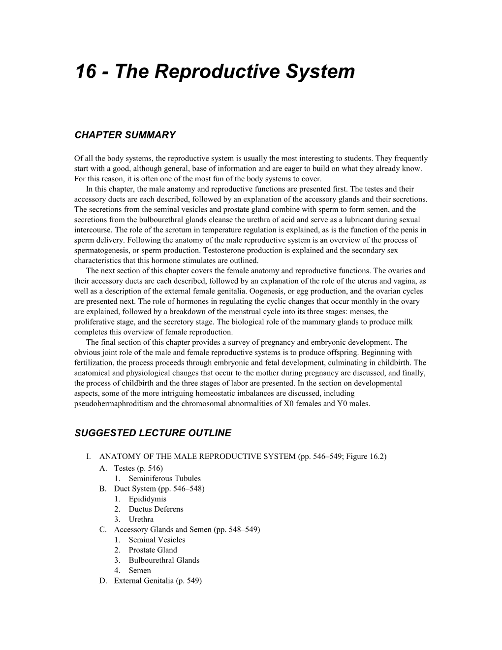 16 - the Reproductive System