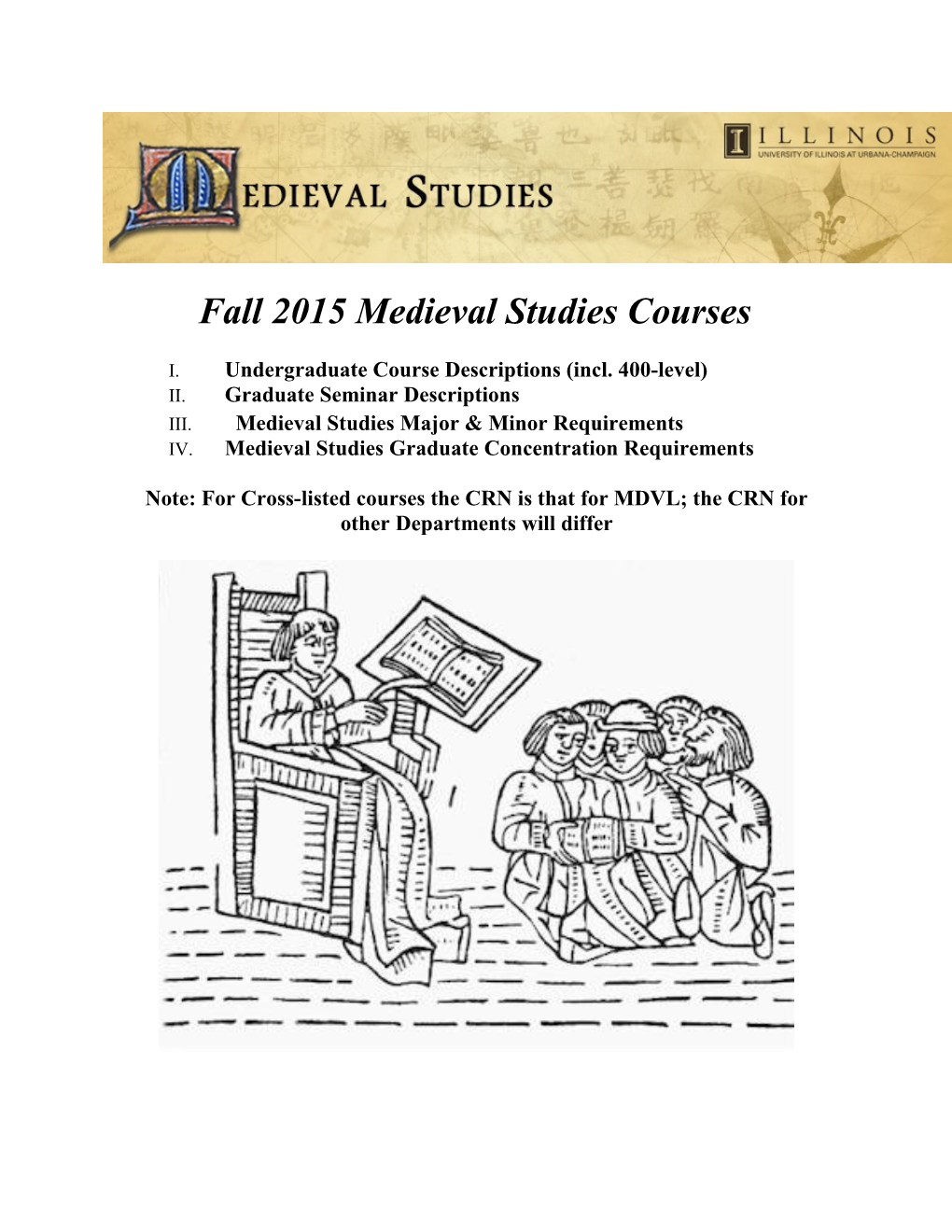 Fall 2015 Medieval Studies Courses