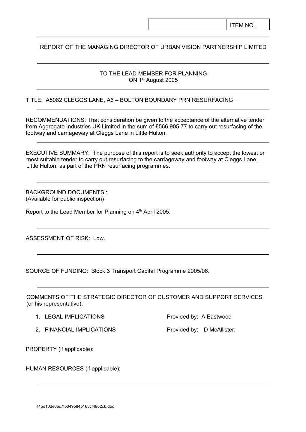 Standard Format for Committee Reports s3