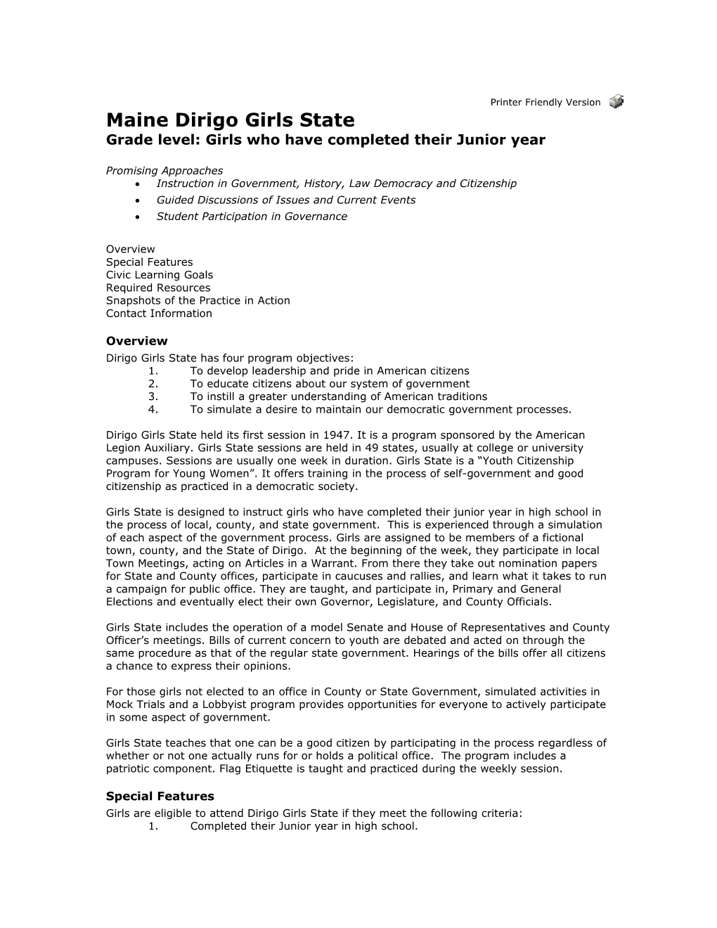 Maine Dirigo Girls State