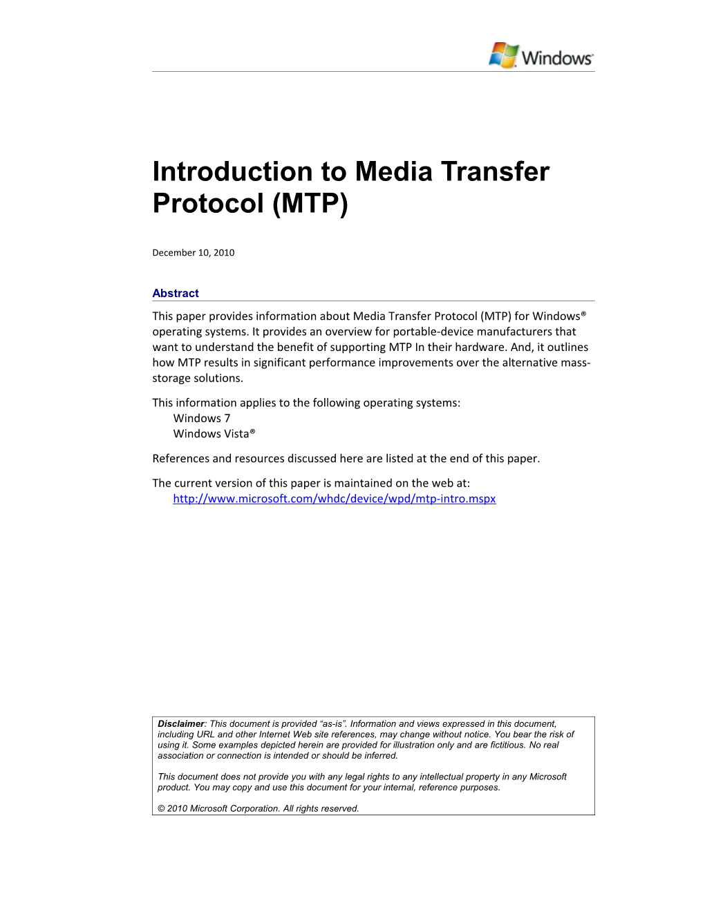 Introduction to Media Transfer Protocol (MTP) - 2