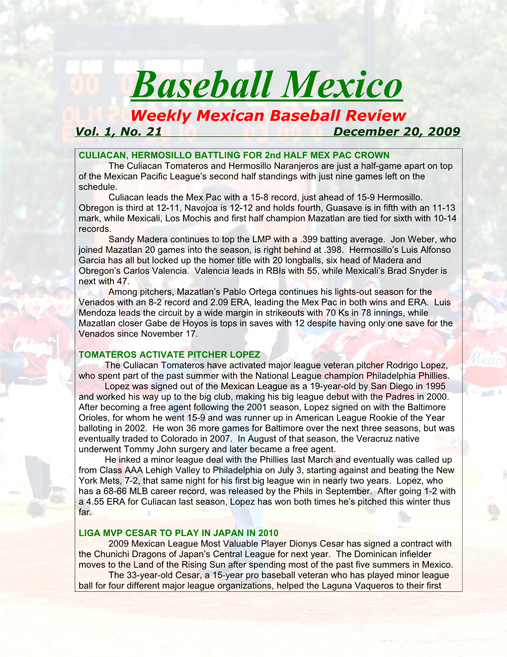 Ground Broken on Baseball Academy in Oaxaca