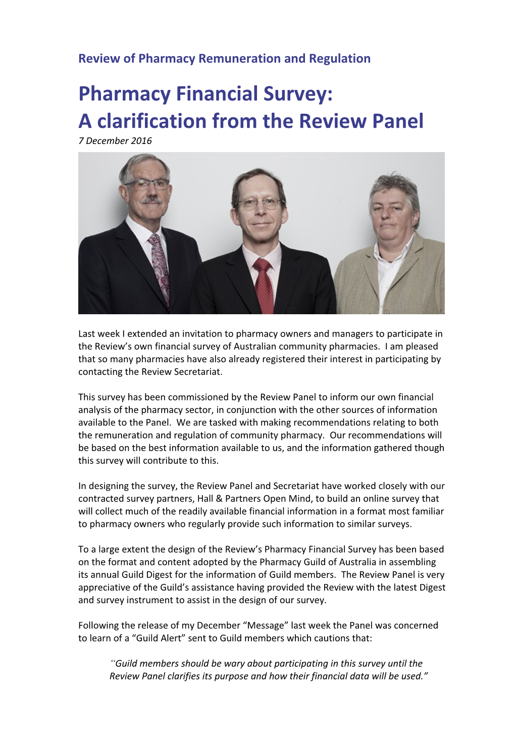 Review of Pharmacy Remuneration and Regulation s1