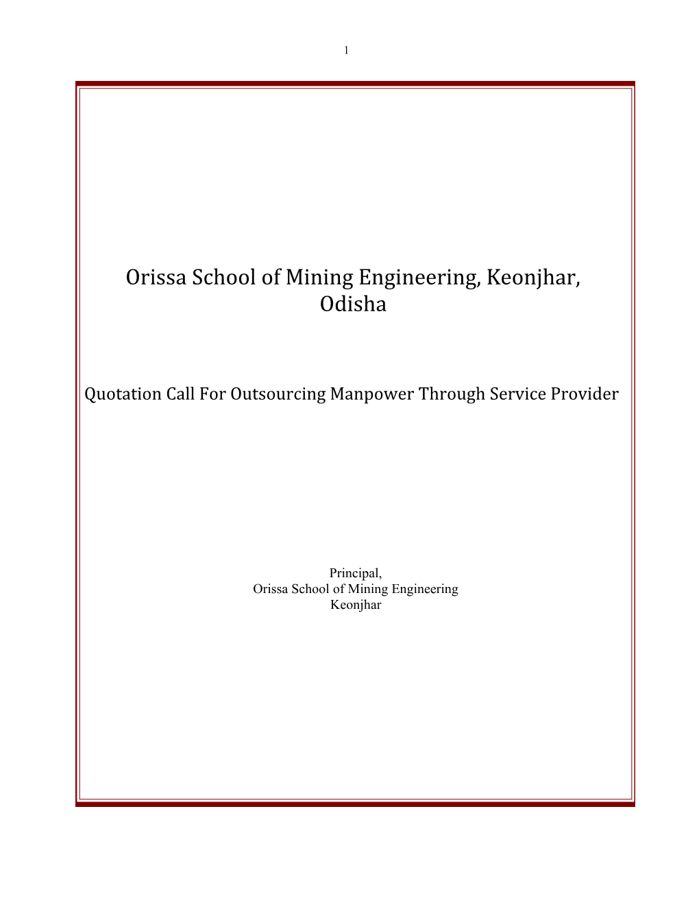 Orissa School of Mining Engineering, Keonjhar, Odisha