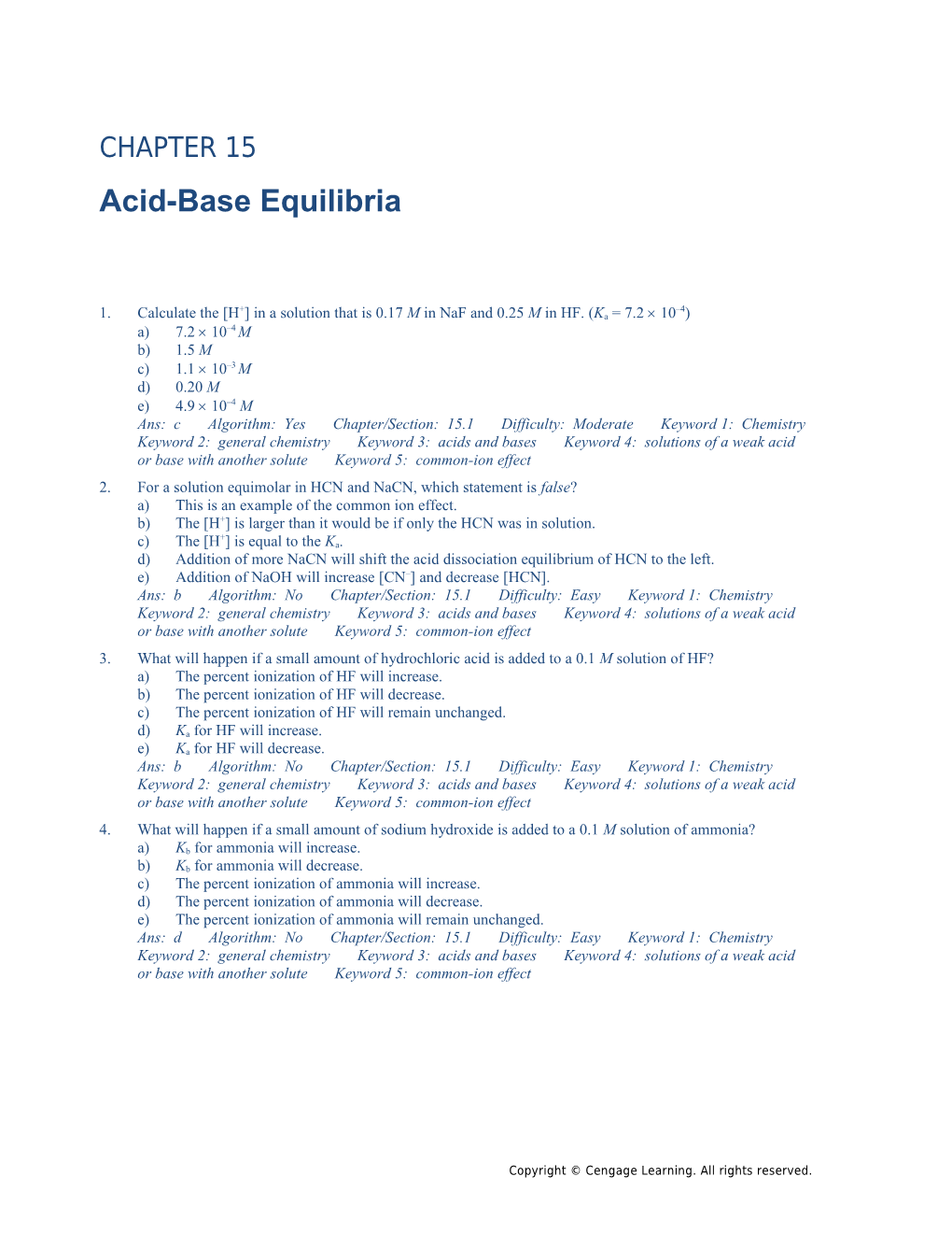 Chapter 15: Acid-Base Equilibria 397