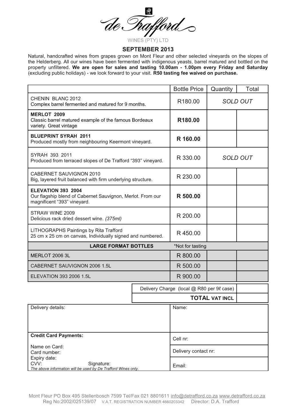 De Trafford Wines (Pty) Ltd