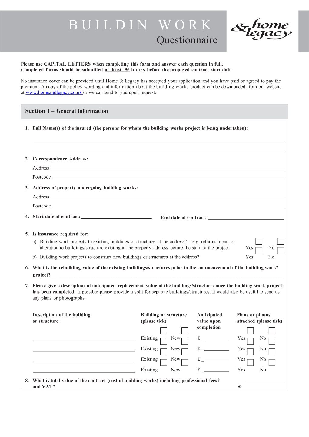 Please Use CAPITAL LETTERS When Completing This Form and Answer Each Question in Full s1