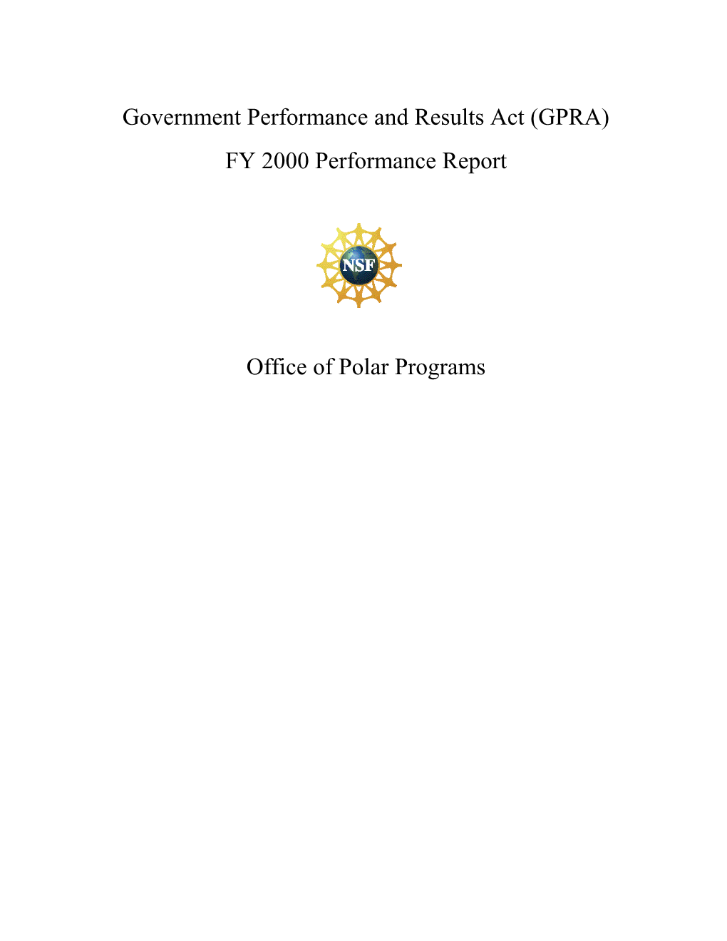 Government Performance and Results Act (GPRA)