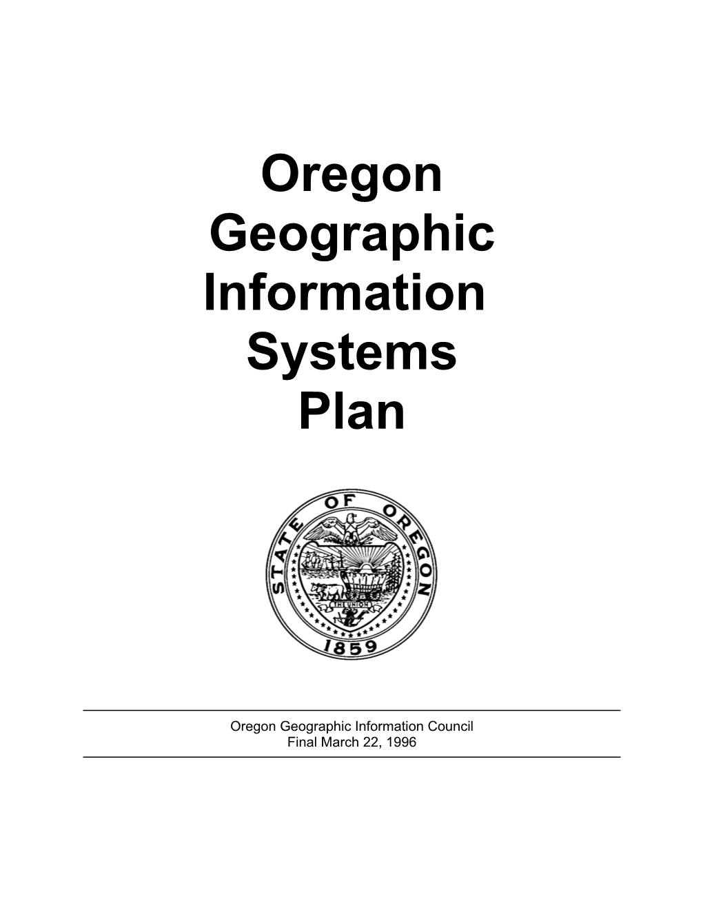 Oregon Geographic Information System Plan