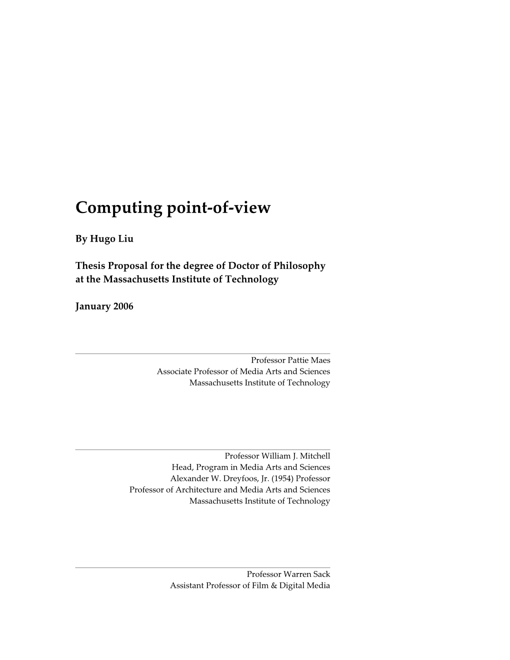 Computing Point-Of-View