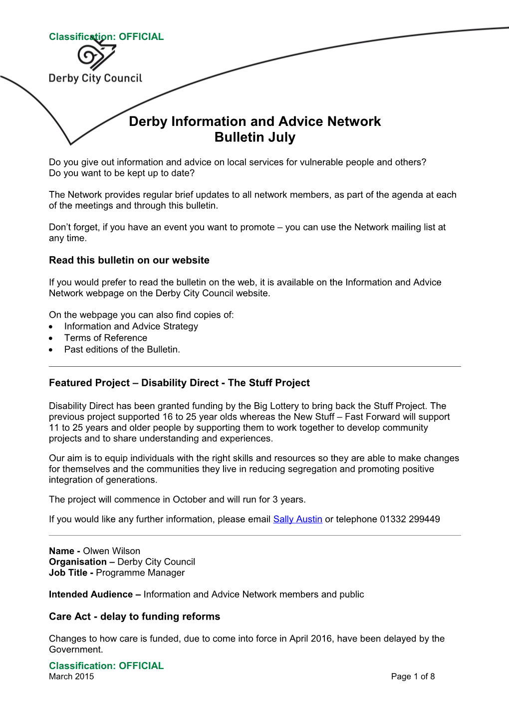 Derby Information and Advice Network