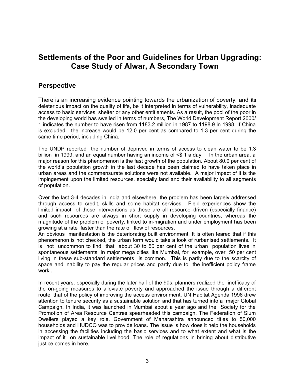 Regulations for Urban Upgrading Case Study of Alwar