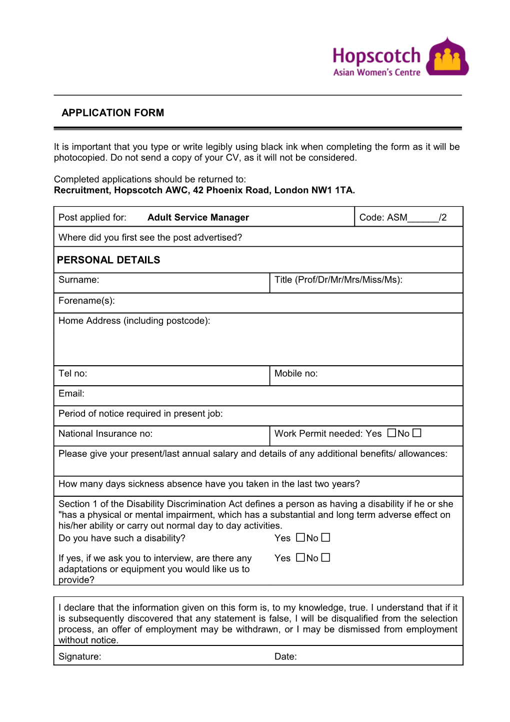 Application Form s88