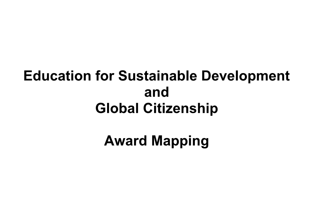 Education for Sustainable Development And