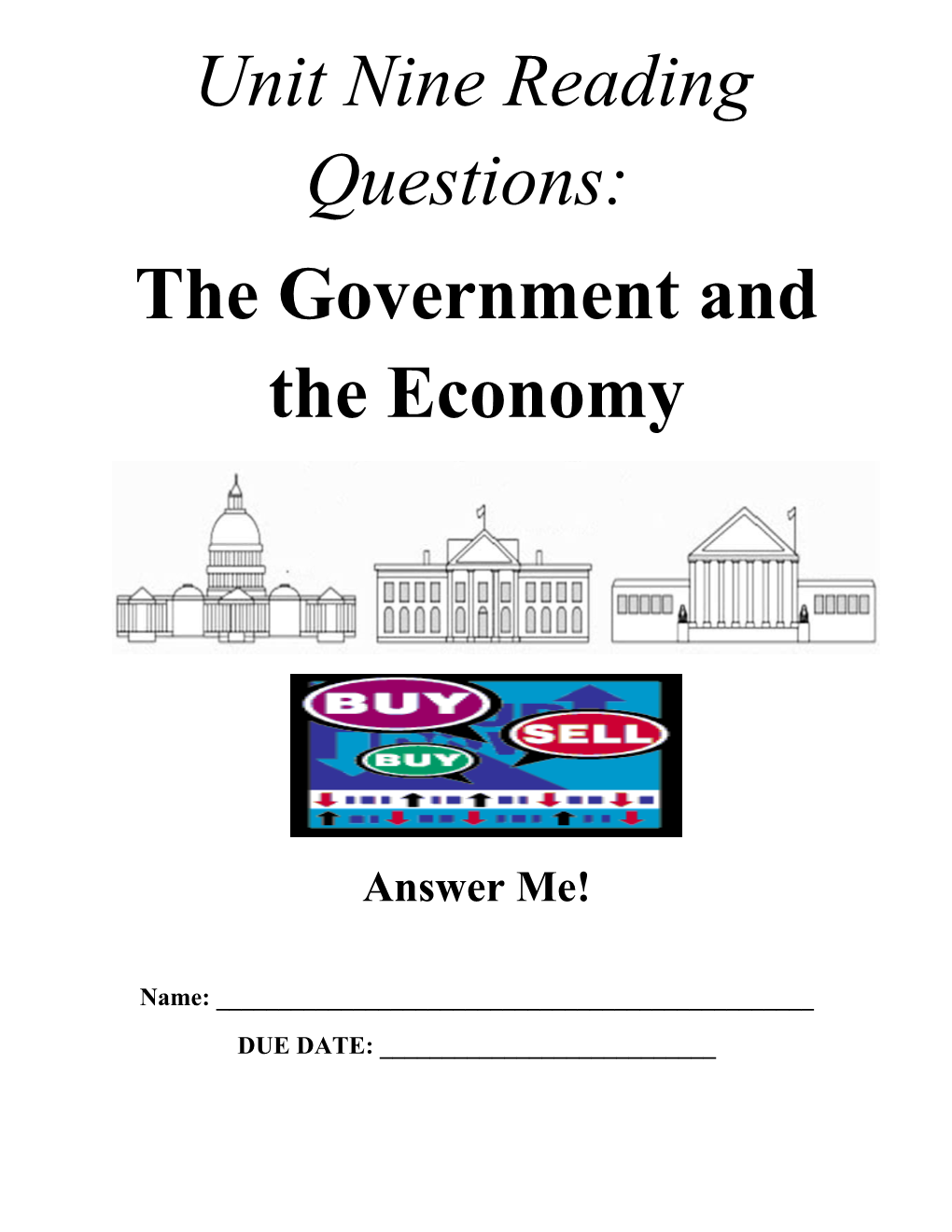 Section #1 Features of the US Economy and Circular Flow