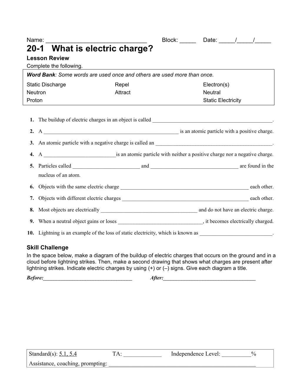 20-1 What Is Electric Charge?