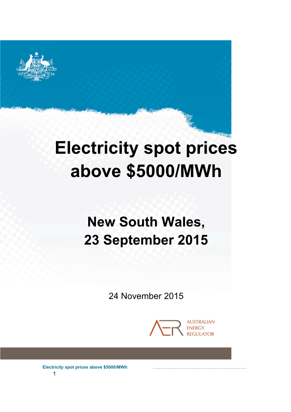 Electricity Spot Prices Above $5000/Mwh