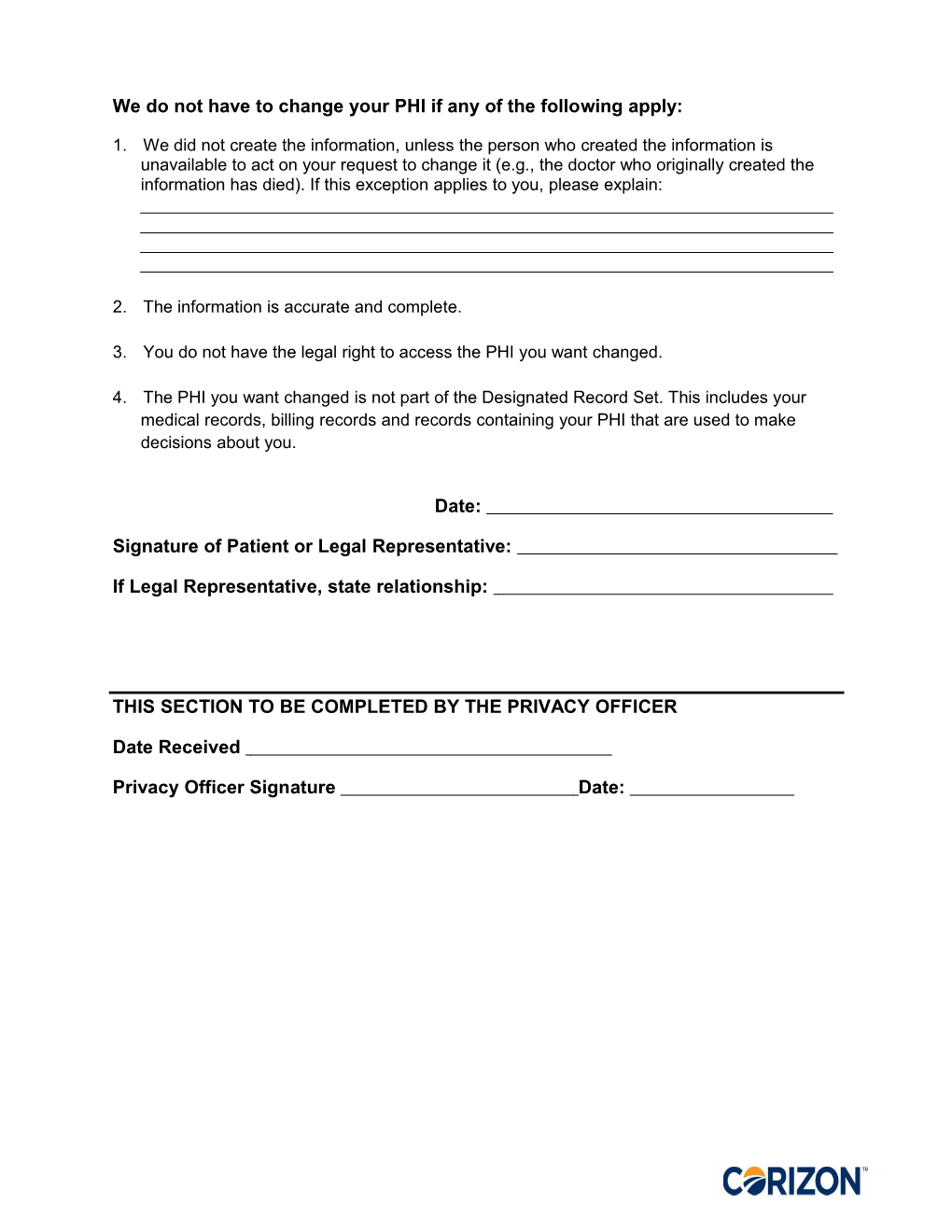 Request to Amend Phi Form