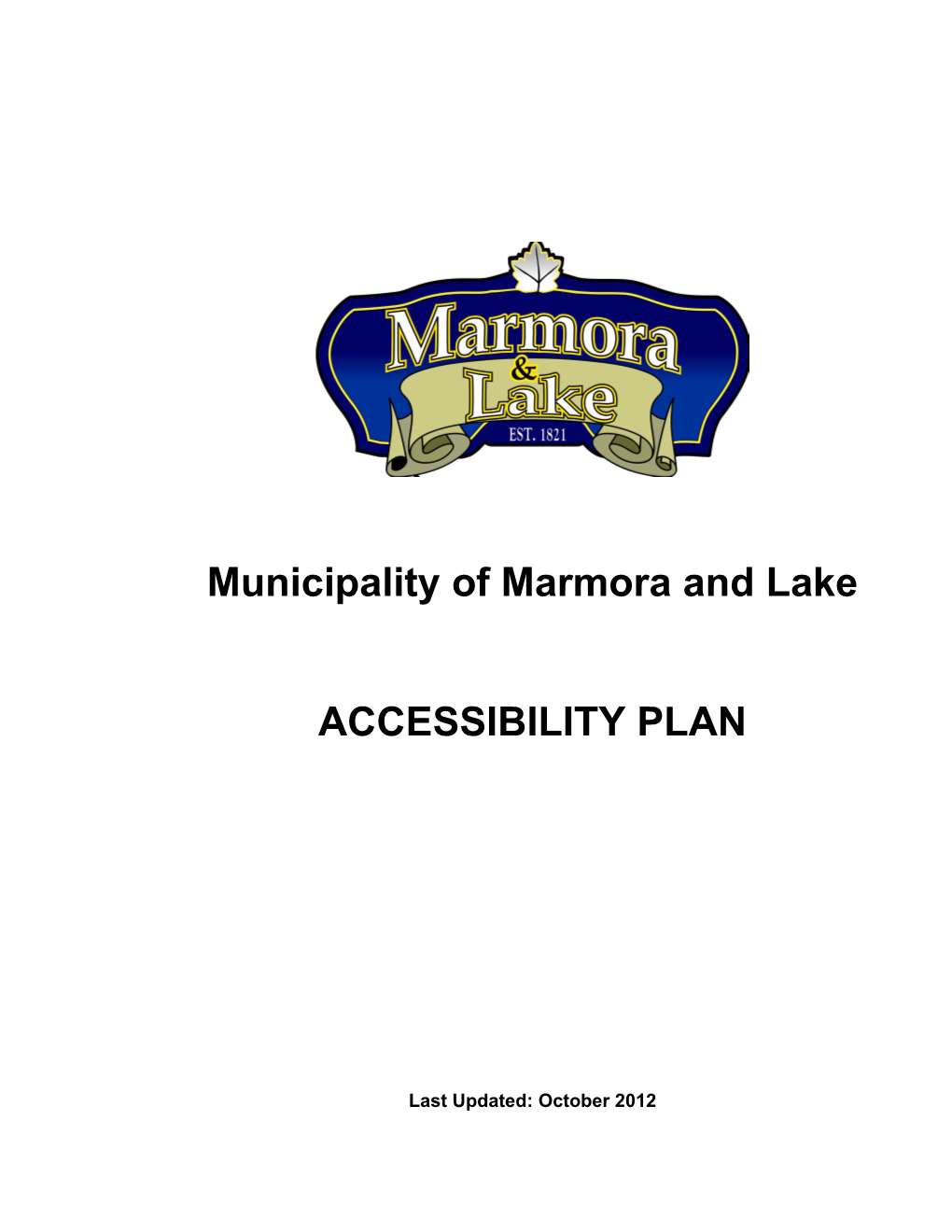 Municipality of Marmora and Lake Accessibility Plan