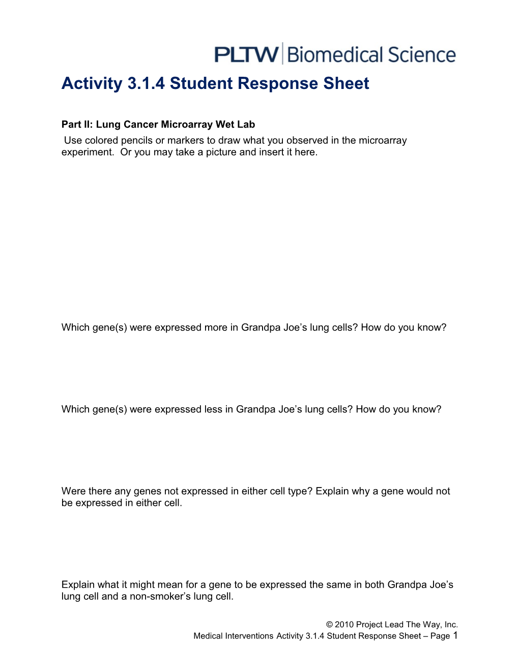 Activity 3.1.4 Student Response Sheet