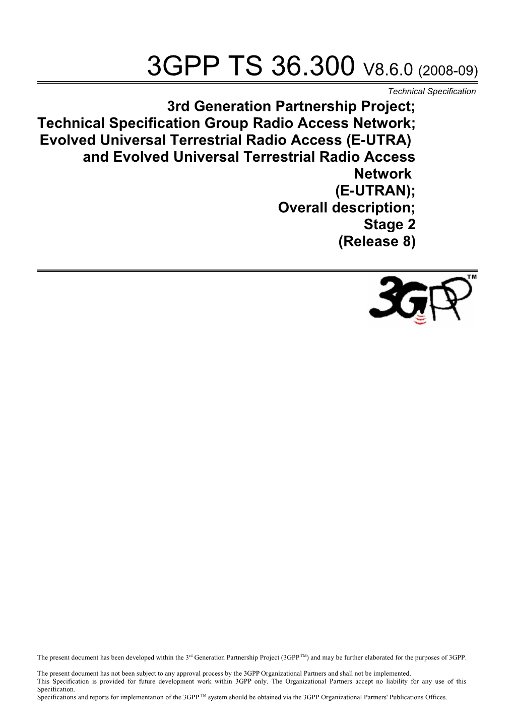 Technical Specification Group Radio Access Network;