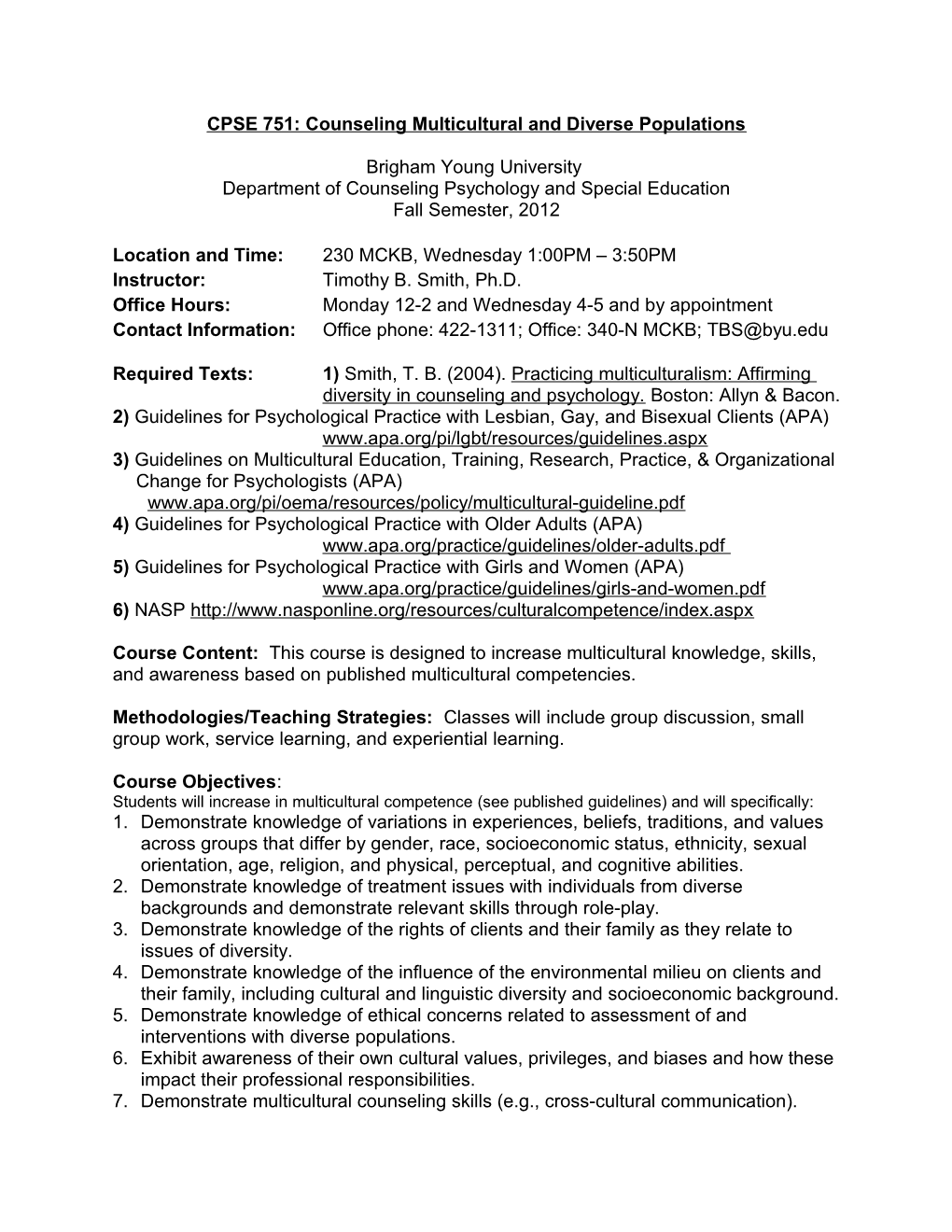 Proposed Syllabus Outline (Revised 6/13/97)