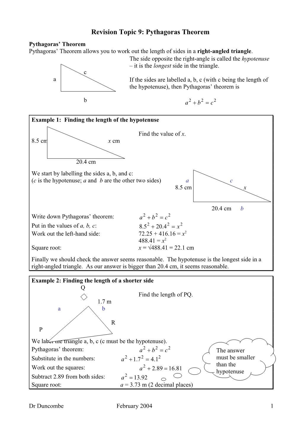 Revision Topic 6: Ratio s1
