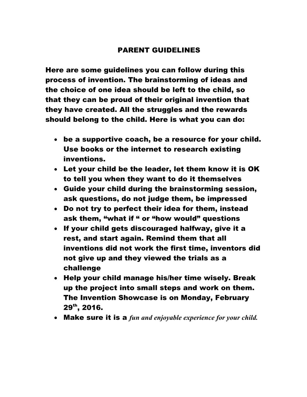 Parent Guidelines s1