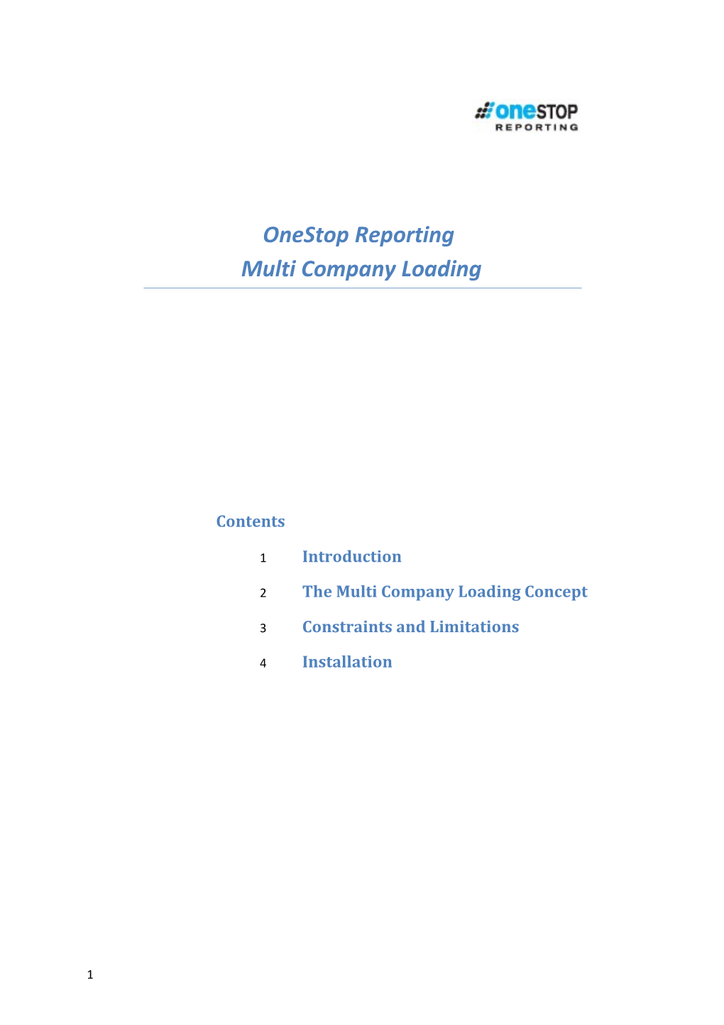 Onestop Reporting Multi Company Loading