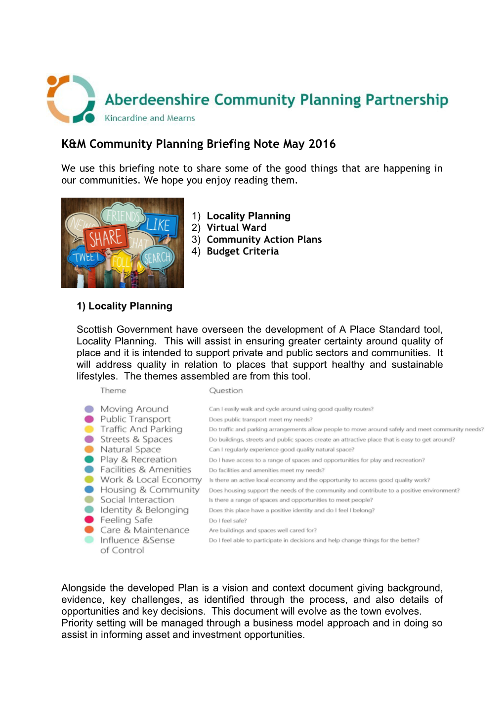 K&M Community Planning Briefing Note May 2016