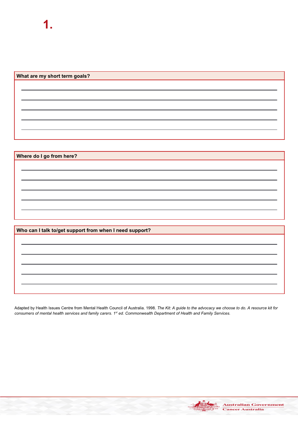 Use This Worksheet Periodically; Say, Once a Year Or Before a Major Advocacy Activity Comes Up