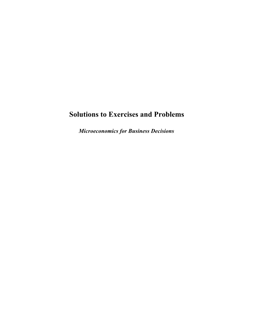 Solutions to Exercises and Problems