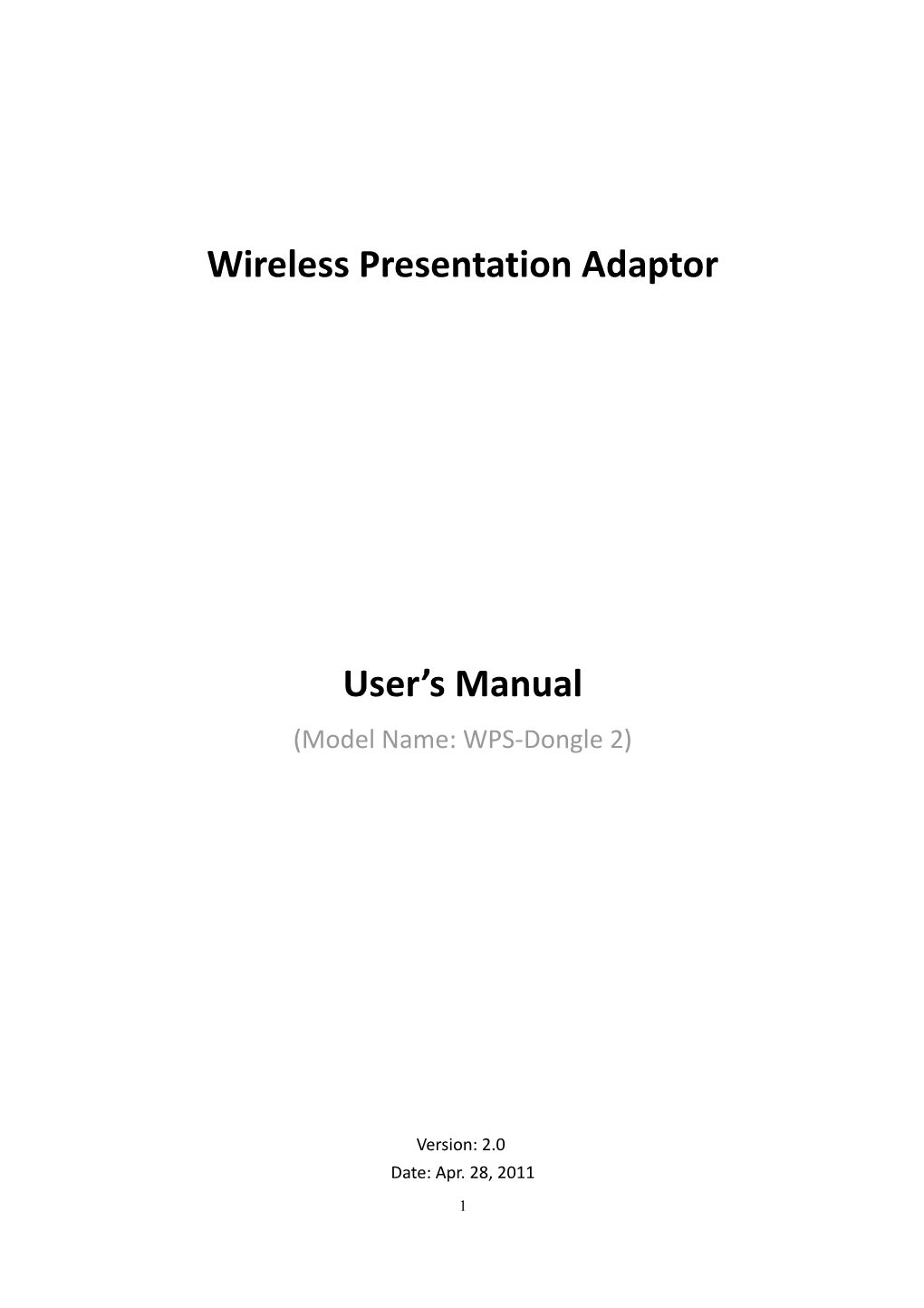 Wireless Presentation Adaptor