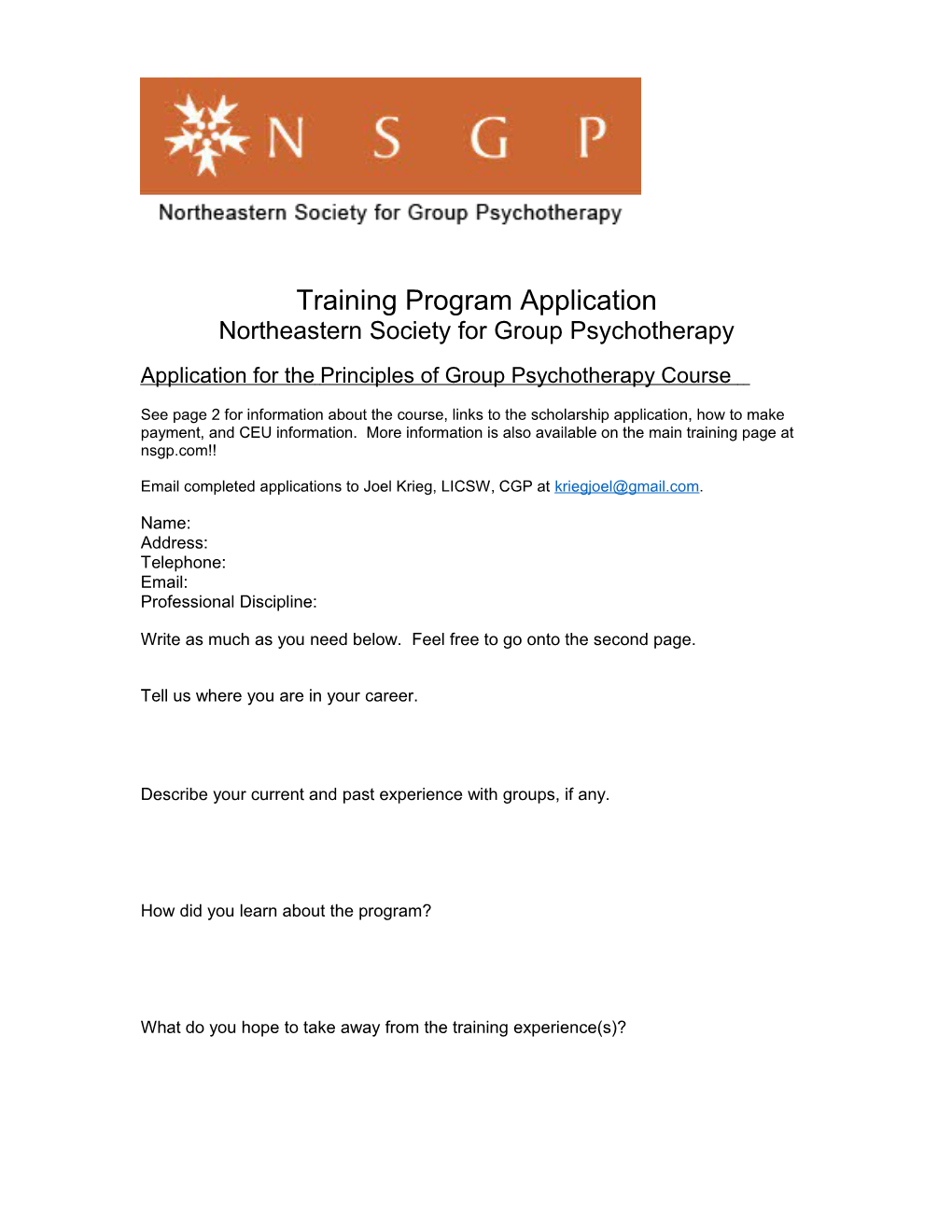 Northeastern Society for Group Psychotherapy