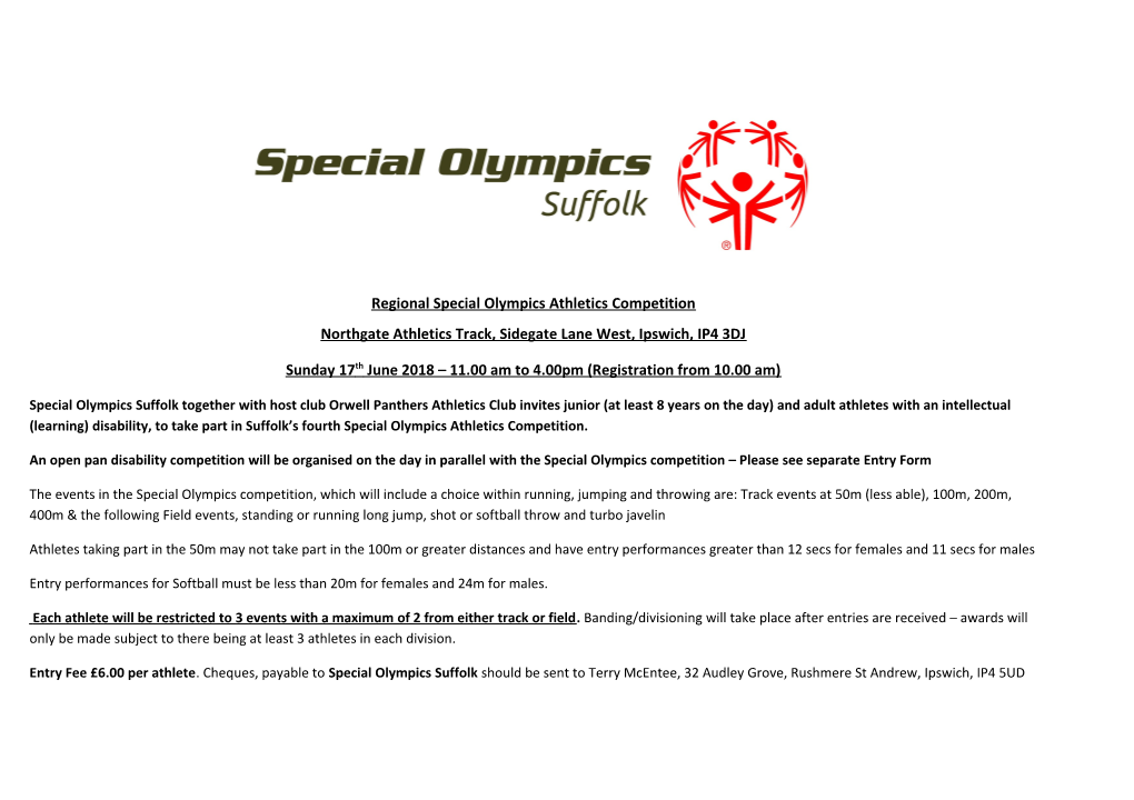 Regional Special Olympics Athletics Competition