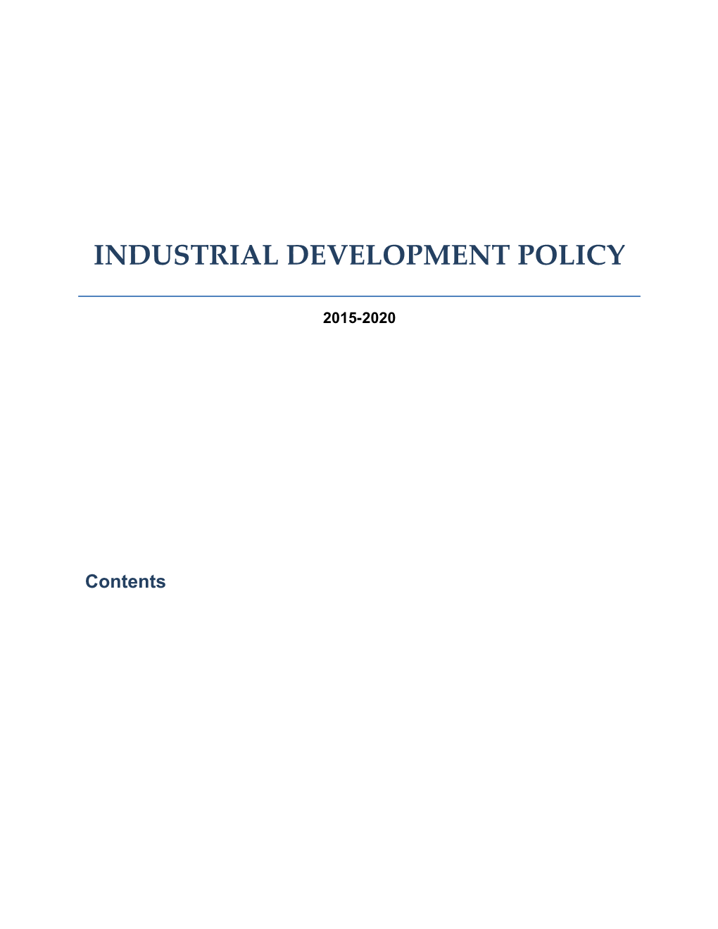 Industrial Development Policy