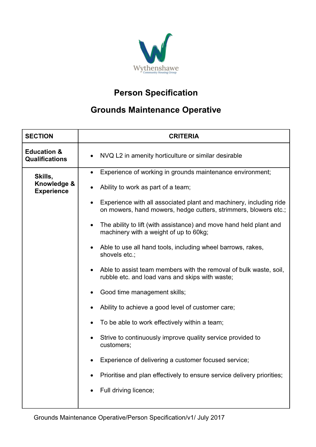 Person Specification s42