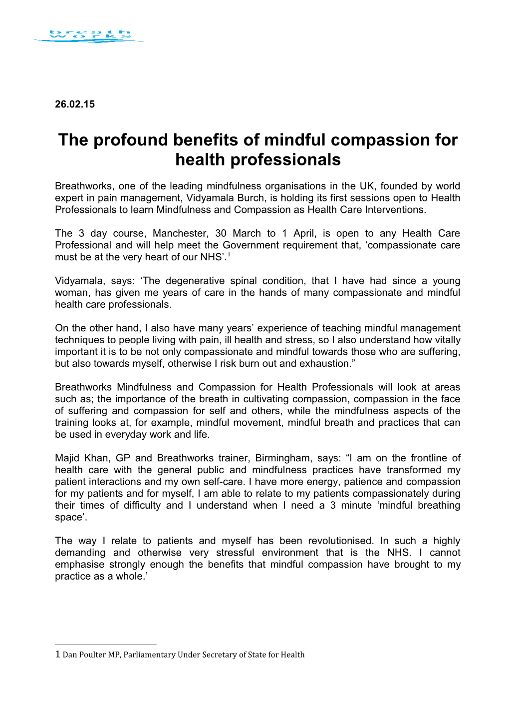 The Profound Benefits of Mindful Compassion for Health Professionals