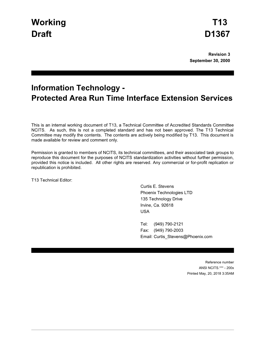 Protected Area Run Time Interface Extension Services