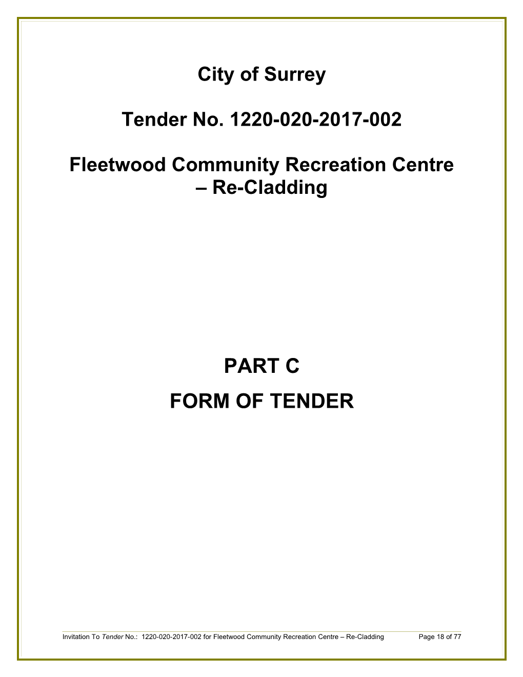 Fleetwood Community Recreation Centre Re-Cladding