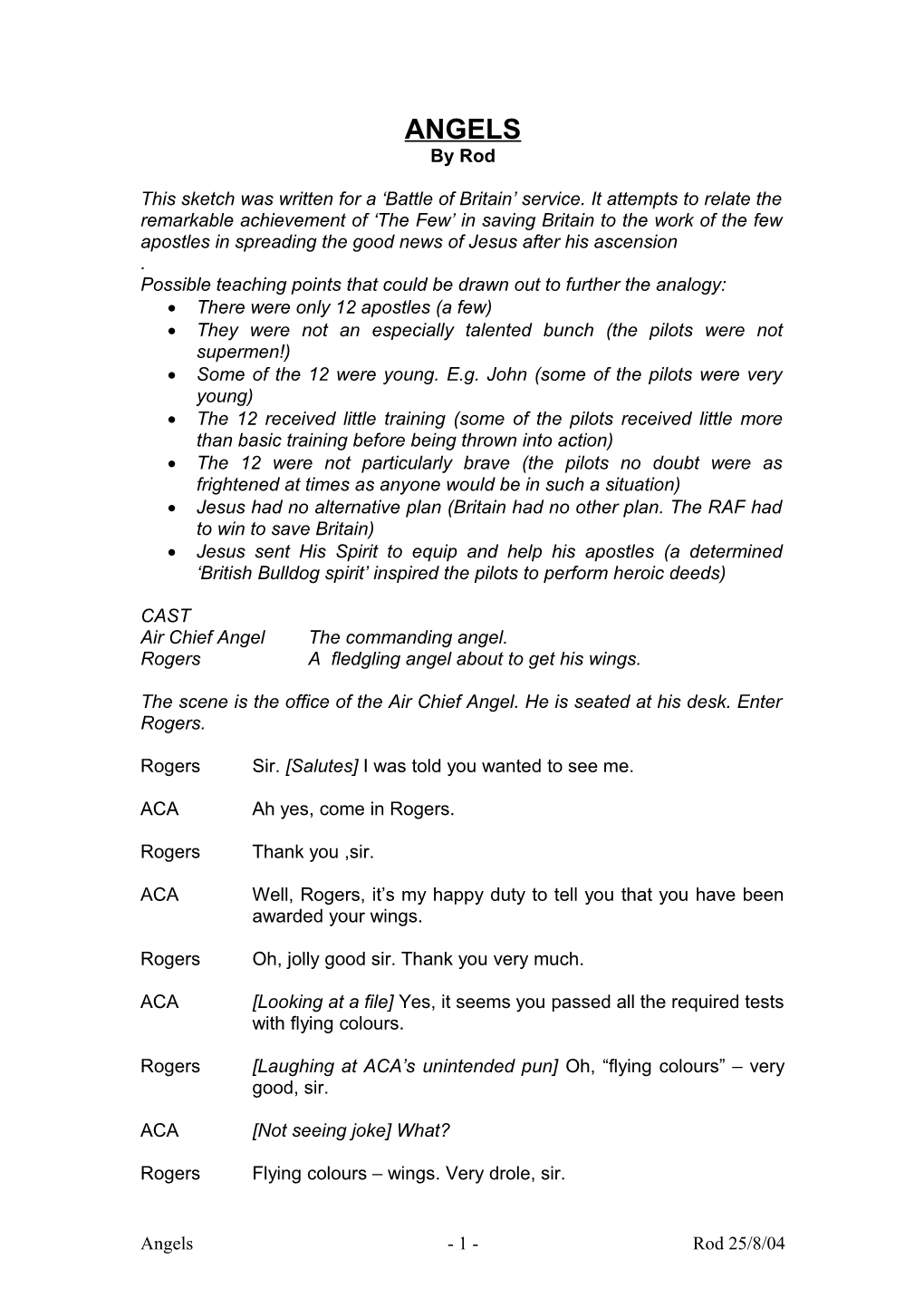 Possible Teaching Points That Could Be Drawn out to Further the Analogy