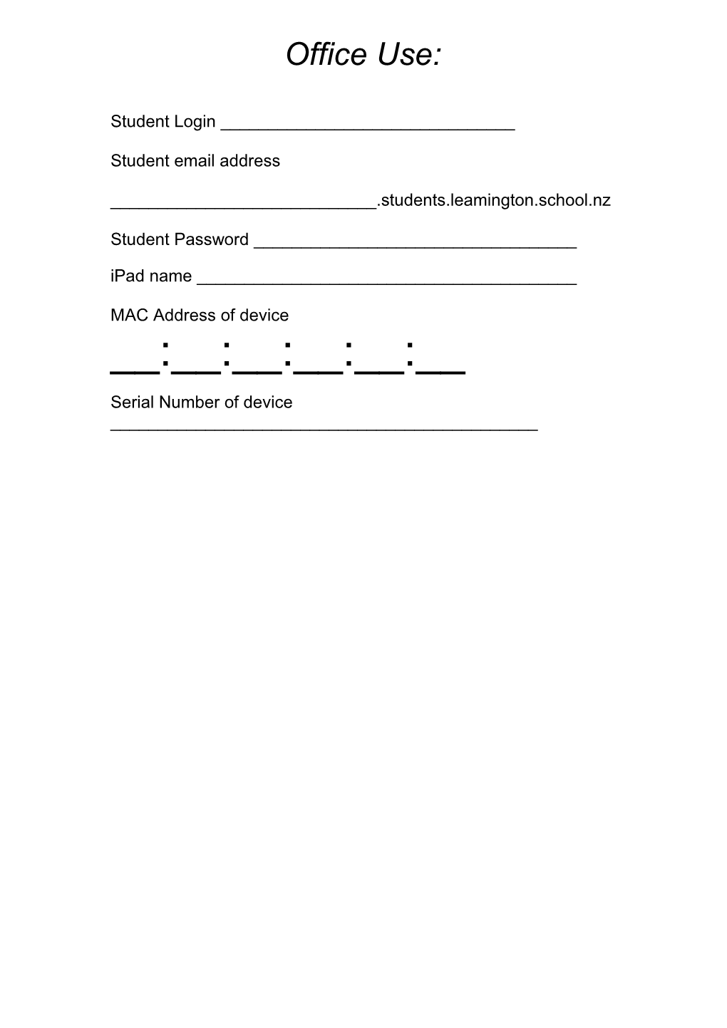 BYOD Agreement Form and Protocol for the Use of Ipad S at Leamington School