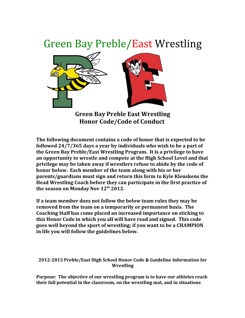 Green Bay Preble East Wrestling