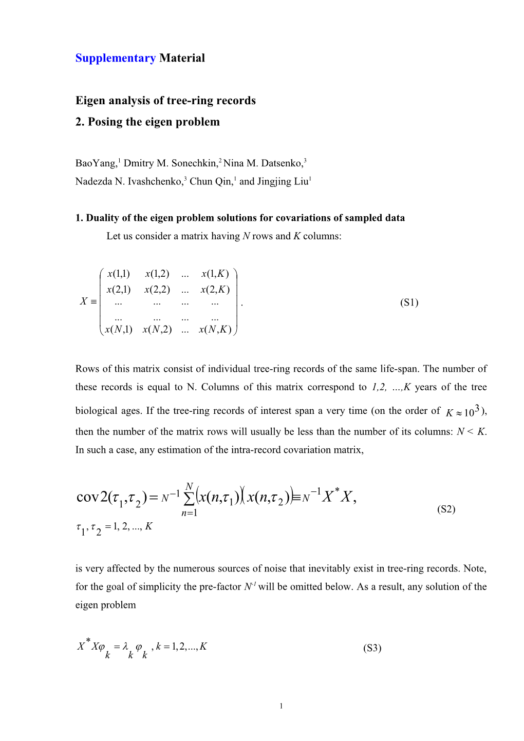 Eigen Analysis of Tree-Ring Records