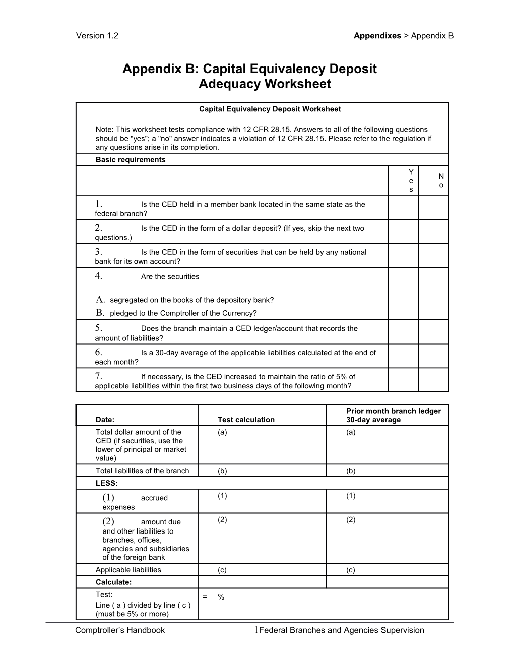 CH Booklet, Federal Branches and Agencies Supervision