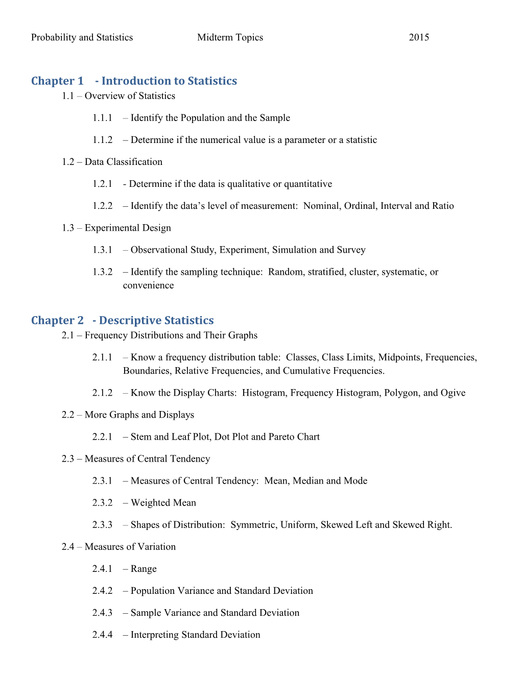 Chapter 1 - Introduction to Statistics